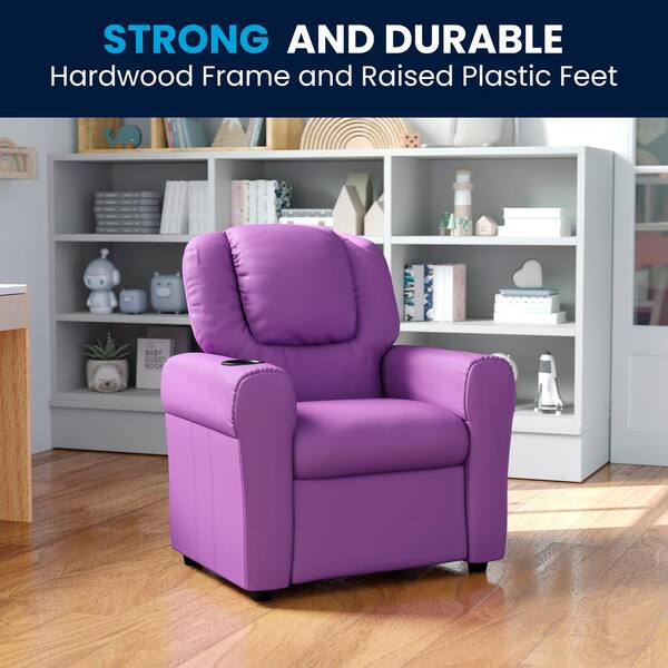 Flash Furniture Contemporary Lavender Vinyl Kids Recliner