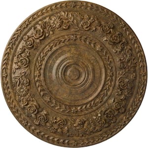 33-7/8 in. x 2-3/8 in. Rose Urethane Ceiling Medallion (Fits Canopies up to 13-1/2 in.), Rubbed Bronze