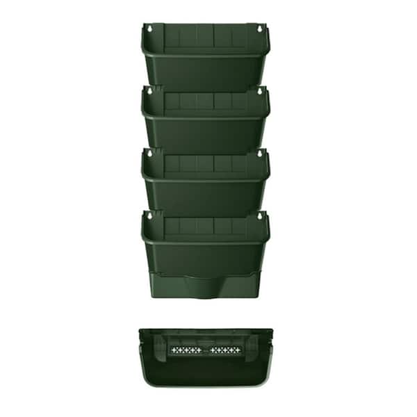 7 in. x 13 in. Green Plastic Vertical Wall Planter 8-Pack