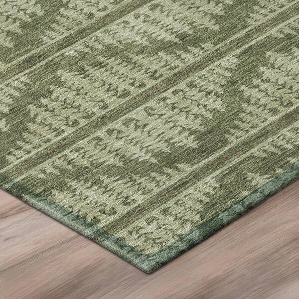 Chantille Machine Washable Indoor/Outdoor Abstract ACN2985 Olive 10 ft. x 14 ft. Area Rug