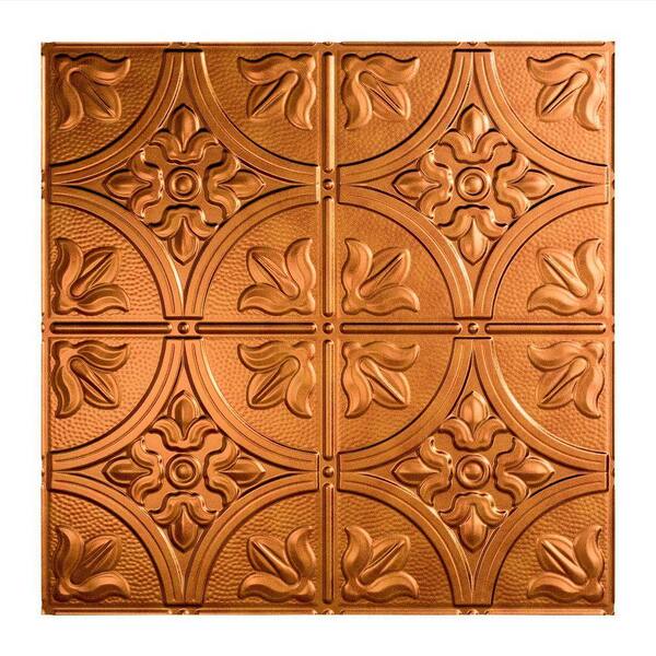 Fasade Traditional Style #2 2 ft. x 2 ft. Vinyl Lay-In Ceiling Tile in Antique Bronze