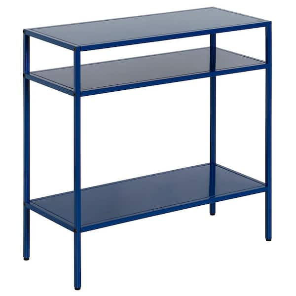Meyer&Cross Ricardo 24 in. Mykonos Blue Rectangle Metal Side Table