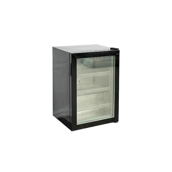 Elite Kitchen Supply 23.5 in. 3.5 Cu. Ft. Manual Defrost NSF Countertop Drink Merchandiser Glass Freezer ESD3 in Black