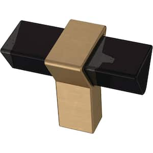 Modern Prism 1-9/16 in. (40 mm) Modern Champagne Bronze and Black Smoke Cabinet Knob