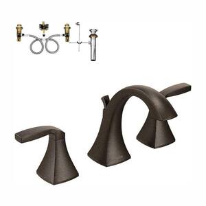 Voss 8 in. Widespread 2-Handle High-Arc Bathroom Faucet Trim Kit in Oil Rubbed Bronze (Valve Included)