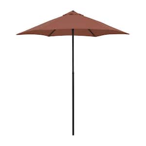 7.5 ft. Steel Market Patio Umbrella Push-Button Open and Tilt in Brick Polyester