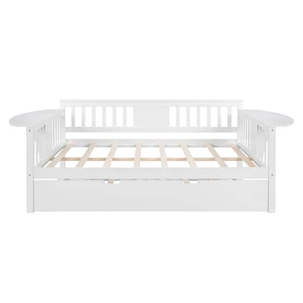 STICKON White Full Size Wood Daybed with Twin Size Trundle
