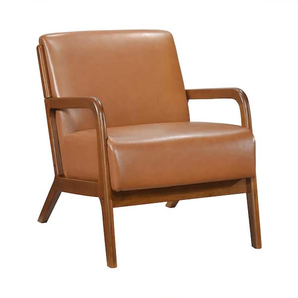 Lazzara Violette Matt Brown Faux Leather Arm Chair