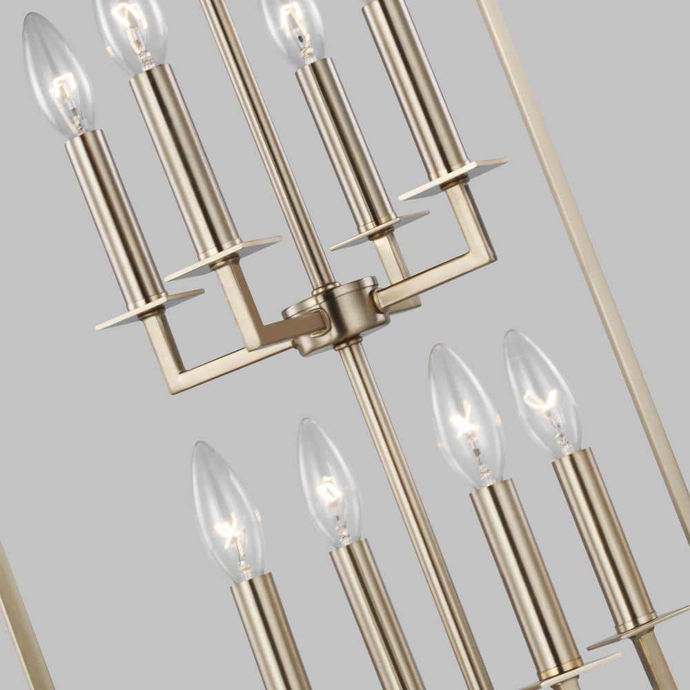 Sleek Farmhouse 8-Light Satin Brass Island Pendant
