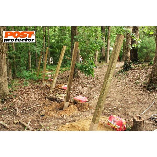 Post Protector 4 In X 4 In X 42 In In Ground Fence Post Decay Protection 4442 The Home Depot