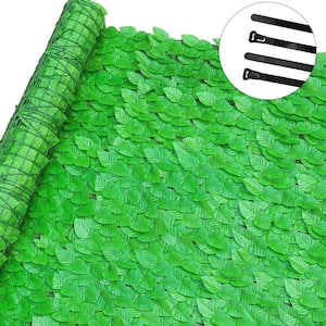39 in. x 118 in. Artificial Light Green Vine Privacy Fence Screen Faux Hedge Panels Decorative Fence for Outdoor Garden