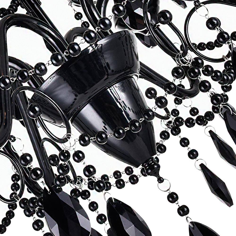 Keen 9-Light Black Crystal Candelabra Chandelier