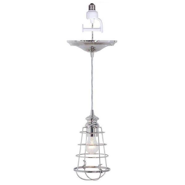 Home Decorators Collection Cage 1-Light Brushed Nickel Pendant Conversion Kit