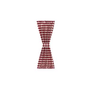 Buffalo Check 25 in. W x 40 in. L Polyester/Cotton Light Filtering Door Panel and Tieback in Burgundy