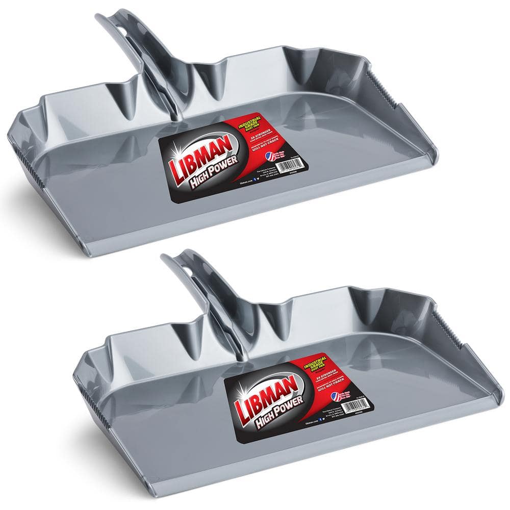 Libman Extra Wide 17 in. High Power Industrial Grade Dust Pan (2-Pack ...