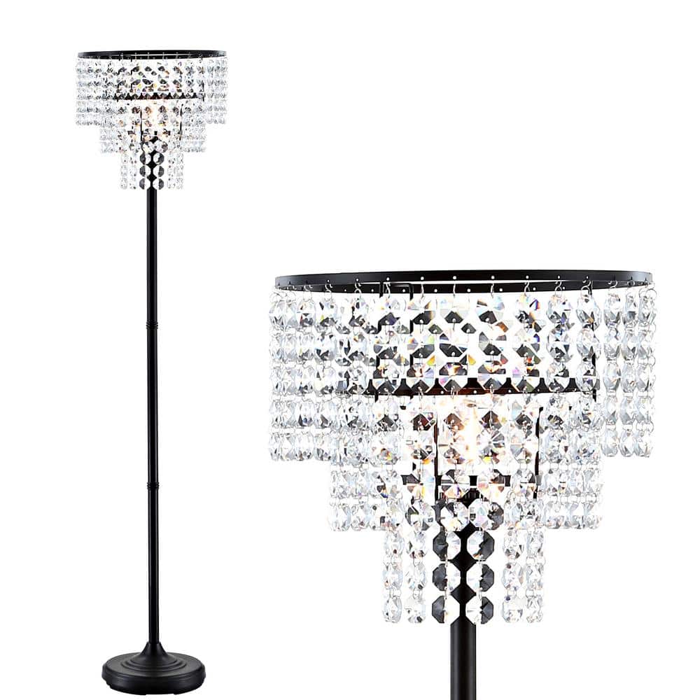 Juliette 60" Bronze Crystal Transitional Glam Floor Lamp