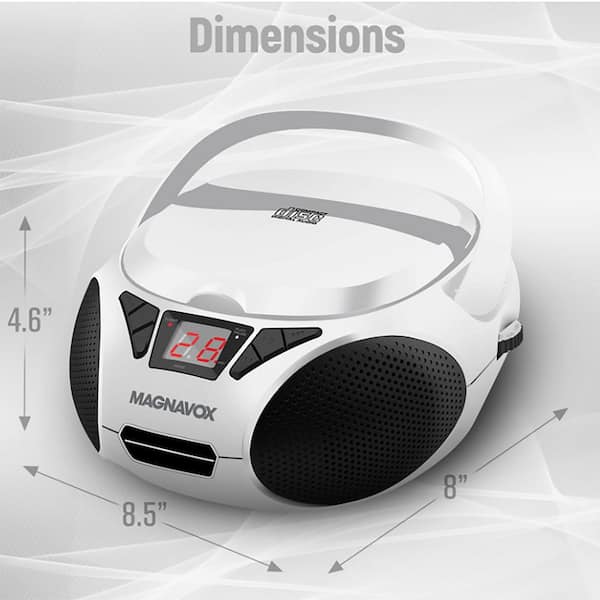 Magnavox CD Cassette Boombox with FM Stereo, AUX Input, LED