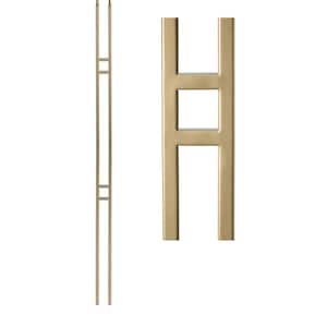 Dorado Gold 16.6.1 Double Bar Square Hollow 0.5 in. x 44 in. Iron Baluster for Staircase Remodel