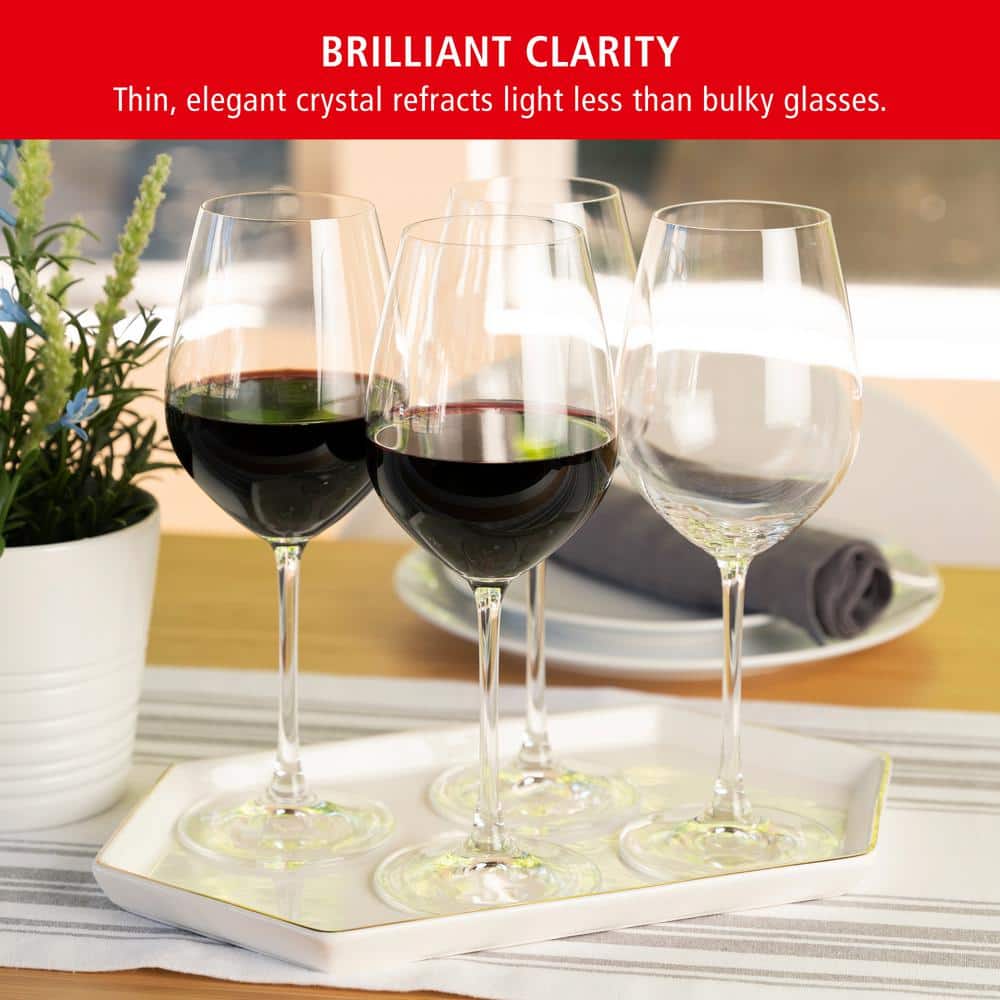 19.4 oz European-Made Lead-Free Crystal Red Wine Glass Set