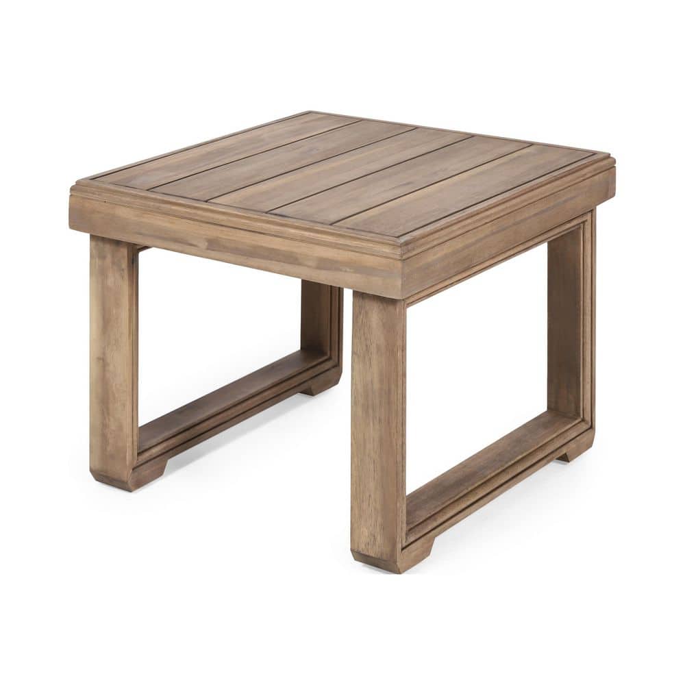 Brown Acacia Wood Frame Outdoor Square Side Table for Backyard or Patio price history on PriceWatchPro
