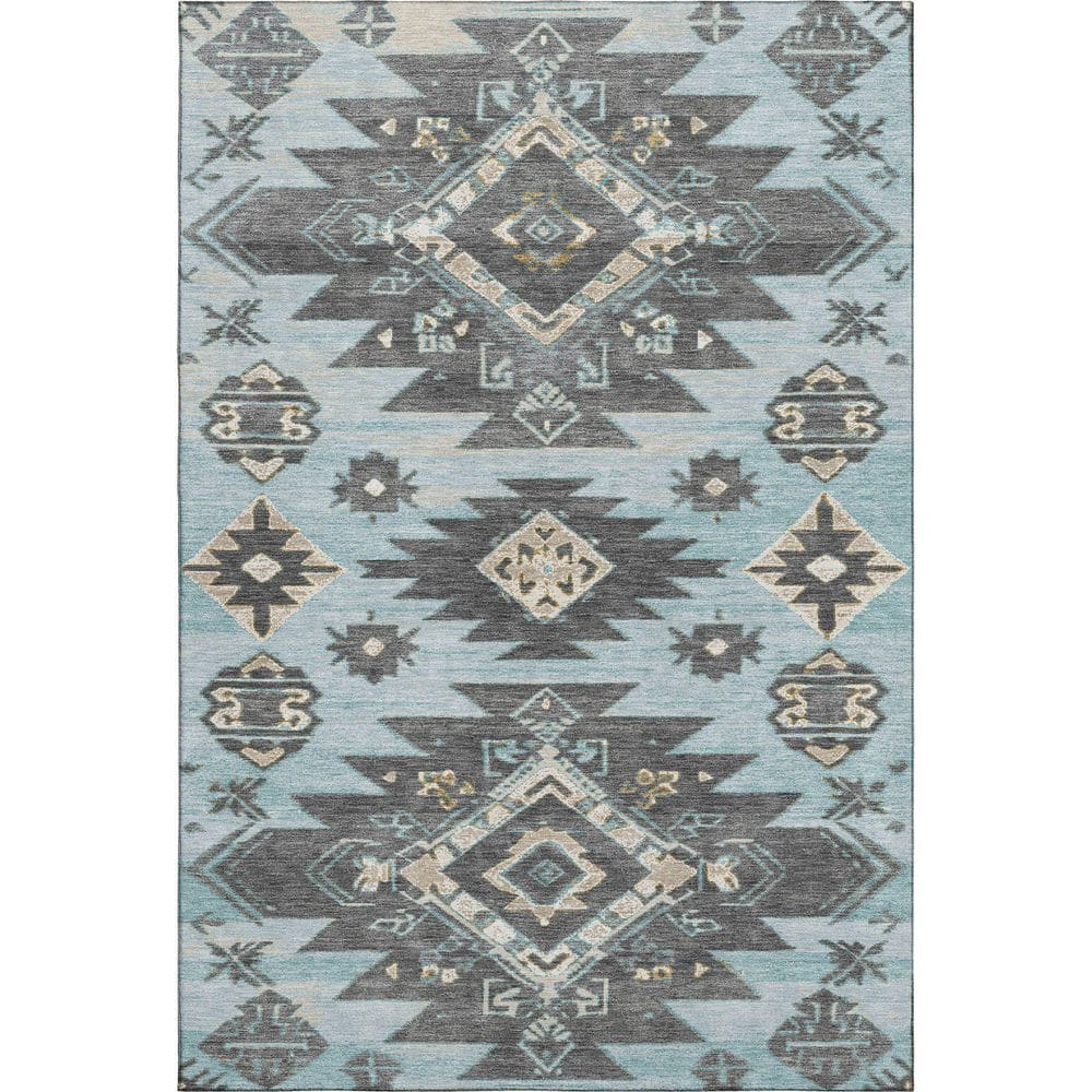 Mayfield Premium Machine Washable Abstract AMF1945 Teal 9 ft. x 12 ft. Area Rug price history on PriceWatchPro