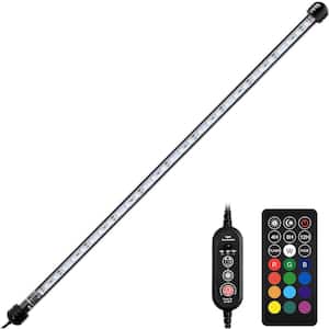 23 in. Multi-Color Integrated LED Aquarium Light, Underwater Fish Tank Light with Timer & Remote Contorl