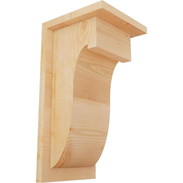 Ekena Millwork 8 in. x 8 in. x 16 in. Douglas Fir Del Monte Rough Sawn Corbel with Backplate