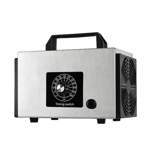 6000 sq. ft. Ion Generator Purifier for Home, 60000mg/h Odor Removal Ozone Generator with 60-Min Timer, Silver