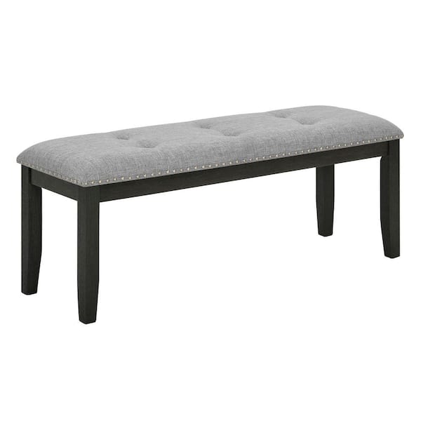 Juno Rustic Grey Fabric Dining Bench