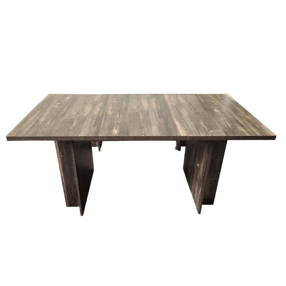 Halseey 63 in. Rectangular Vintage Brown Computer Desk with Storage, Large Writing Desk Home Office Executive Desk