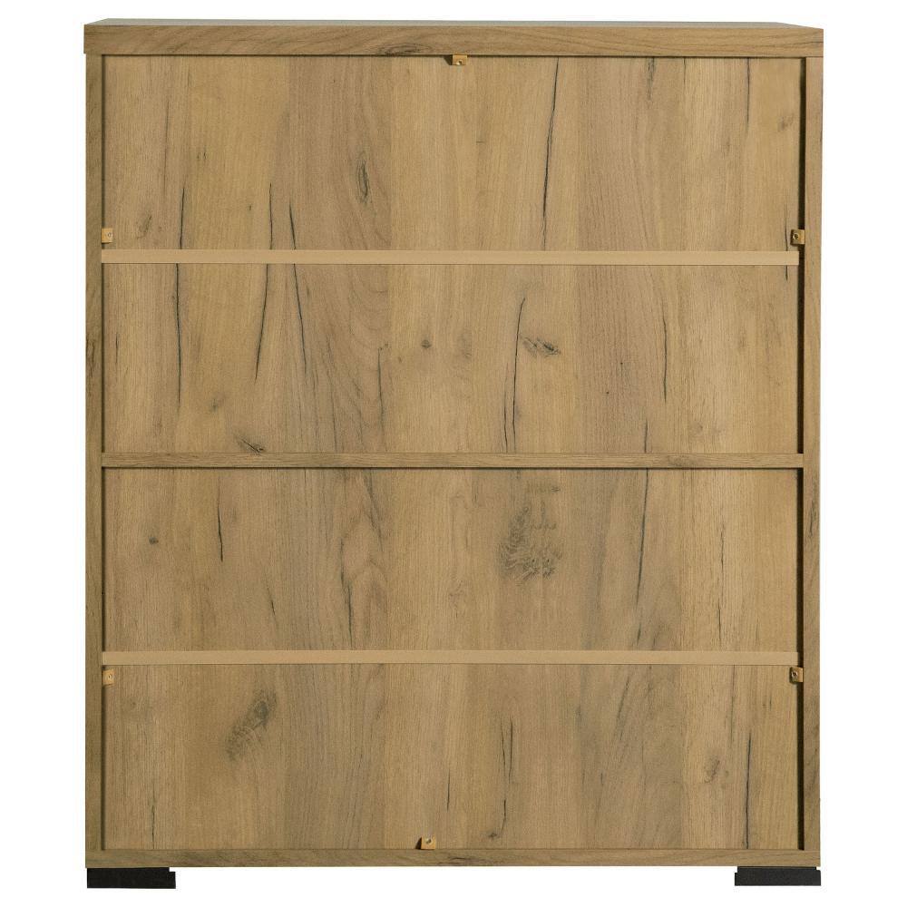 Golden Oak Brown Freestanding Accent Cabinet with Adjustable Shelving