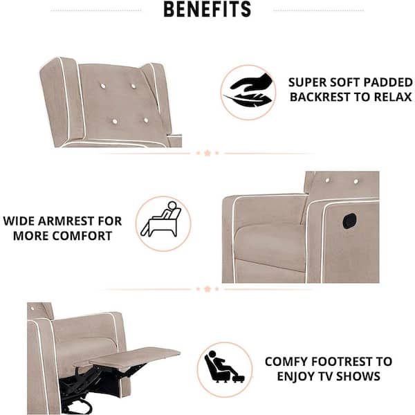 Lift Recliner for Short People: 3 Position Wood Armrest 21.2 Wide Seat