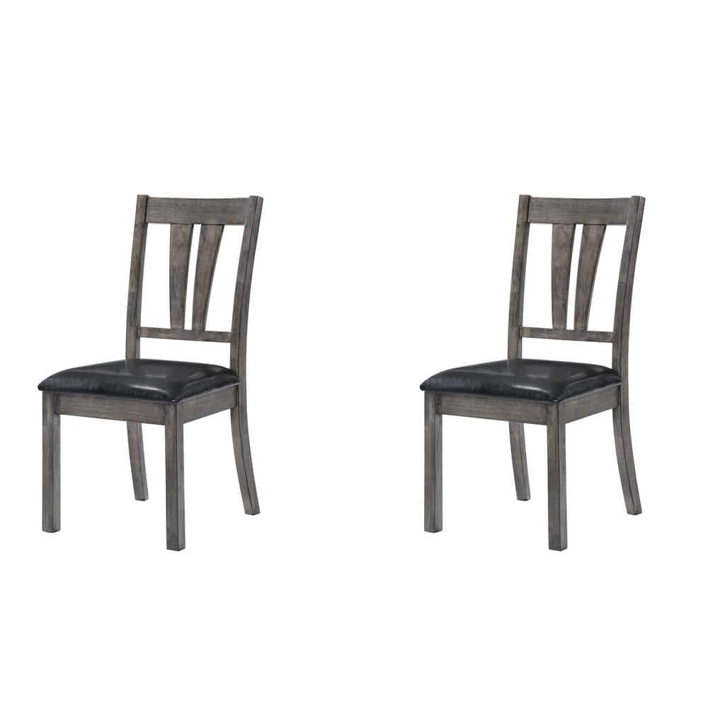 Grayson Grey Oak Fan Back Chair with PU Seat