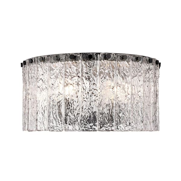 Unbranded Glacier 16.75 in. 5-Light Matte Black Flush Mount