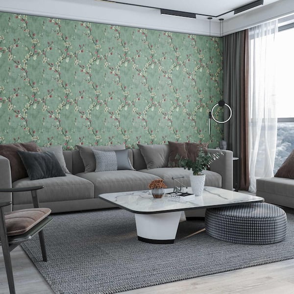 European Pastoral Style PVC Peel and Stick Removable Wallpaper (Set of 2)