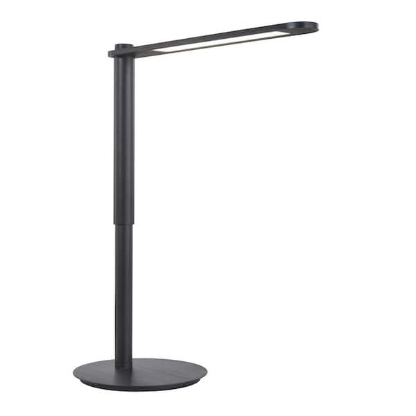 George Kovacs Kovacs 19.5 in. Anodized Brushed Black Dimmable Integrated LED Table Lamp with Rotary Dimmer Switch and Aluminum Shade