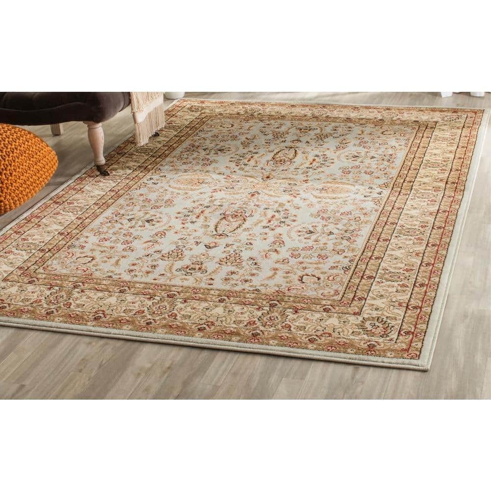 Lyndhurst Grey and Beige Floral Synthetic Area Rug 4' x 6'