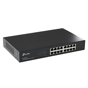 TL-SG1016DE, 16 Port Gigabit Switch Easy Smart Managed Plug and Play Desktop, Ethernet Hub in Black - (1-Pack)