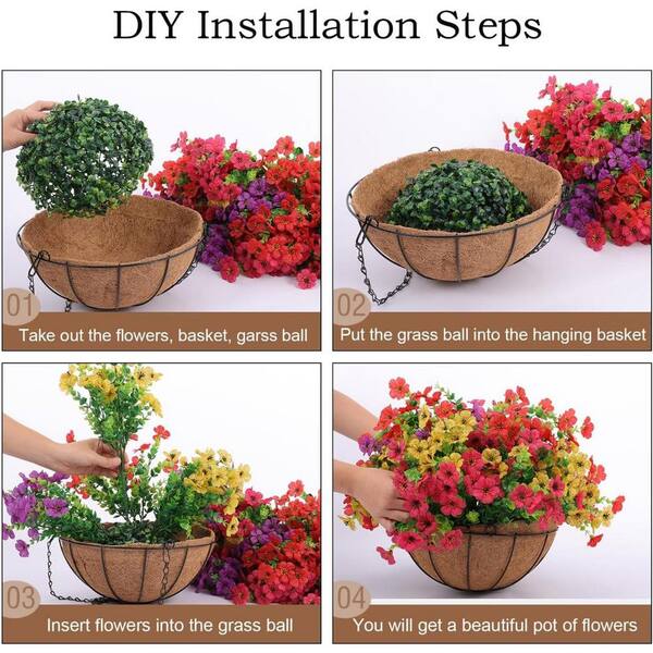 18.9 in. Multi-Colored Outdoor Artificial Chrysanthemum Flowers