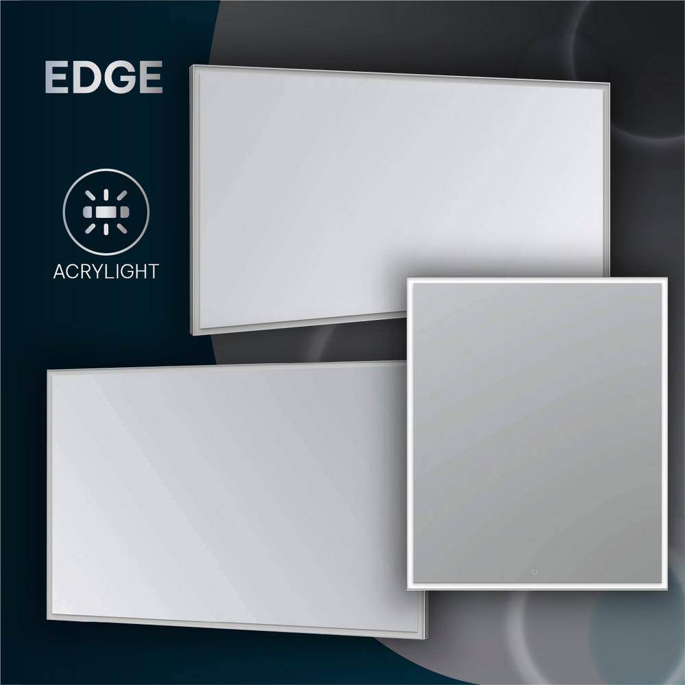 Edge Silver LED Lighted Bathroom Vanity Mirror 30"x32"