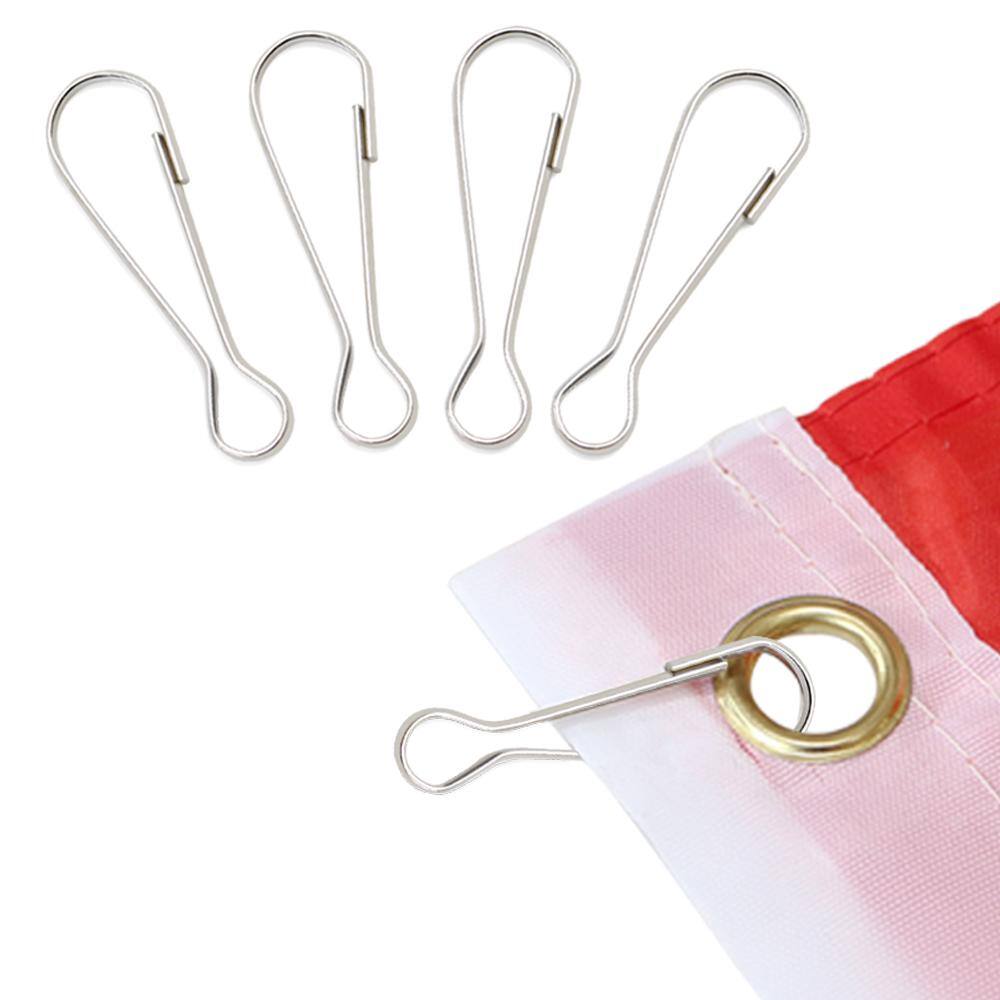 ANLEY Flag Pole Clip Snaps Hook Stainless Steel Flagpole Accessories -  Compatible with Grommeted Flag (4-Pack) A.FlagPole.Clip.4Pc - The Home Depot