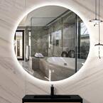 HOMLUX 36 in. W x 36 in. H Round Frameless LED Light with 3-Color and ...