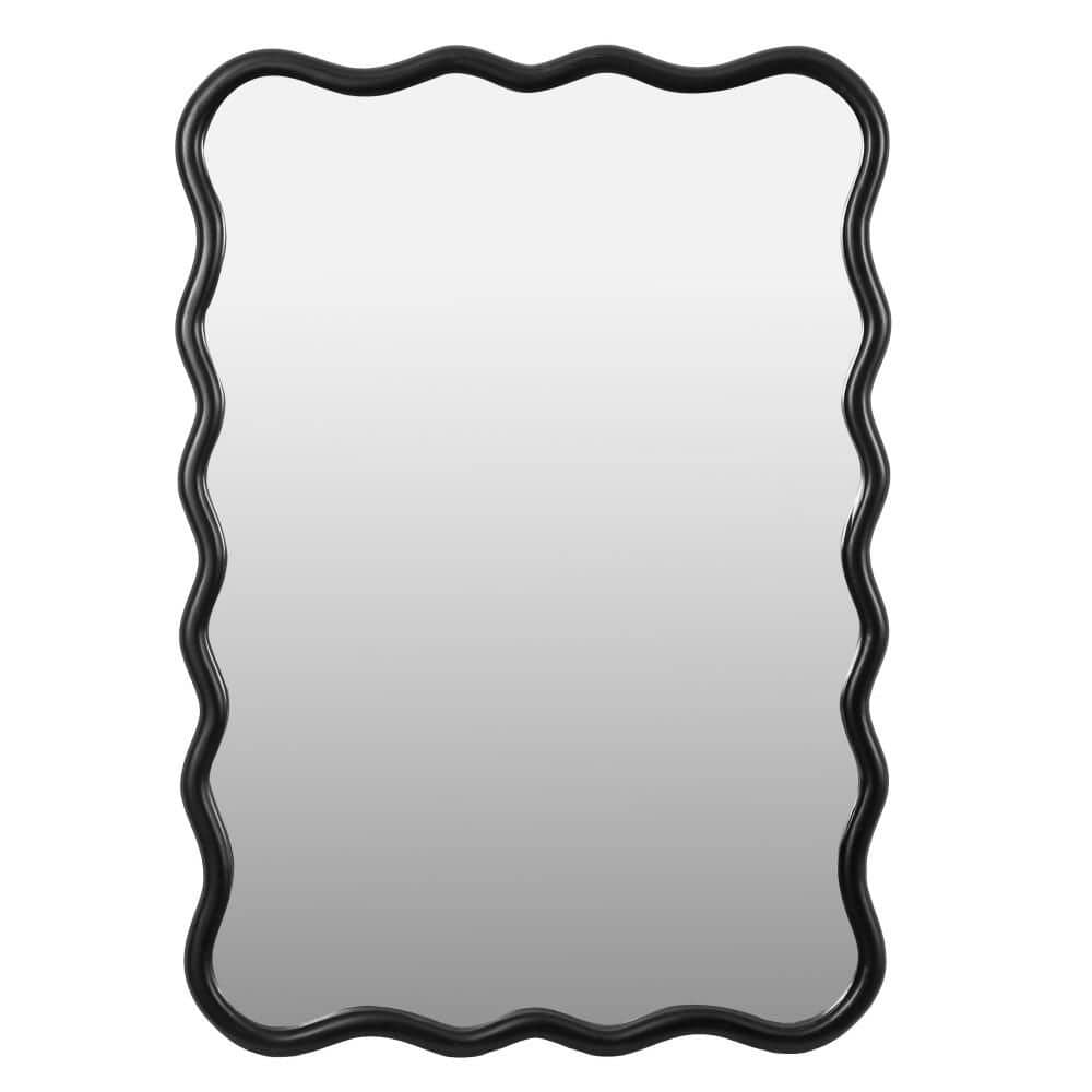 Black 39.8 in. W x 28 in. H Modern Irregular Wood Framed Mirror, Wall Mirror for Bathroom, Bedroom, Living Room price history on PriceWatchPro