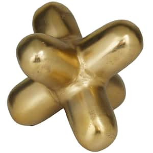 8 in. x 7 in. Gold Aluminum Jack Abstract Sculpture