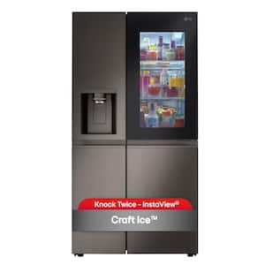 27 cu. ft. Side by Side Smart Refrigerator with Insta View, Craft Ice in PrintProof Black Stainless Steel