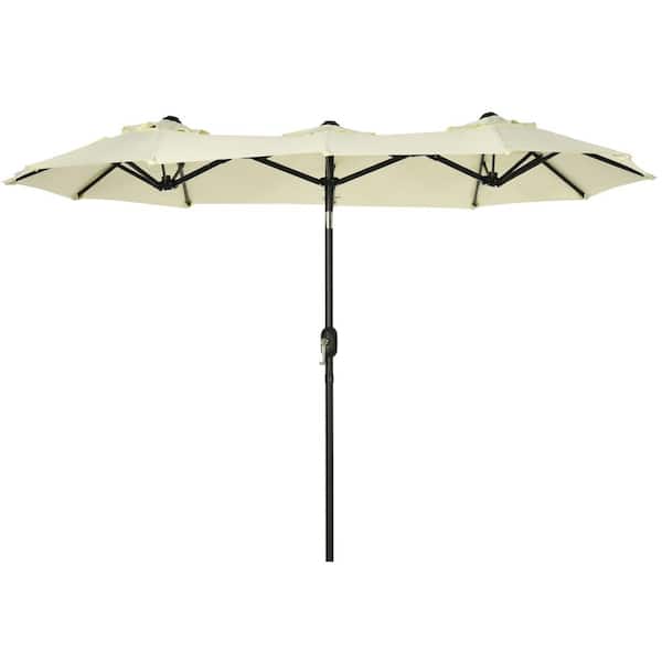 Outsunny 9.5 ft. Polyester Patio Umbrella in Brown