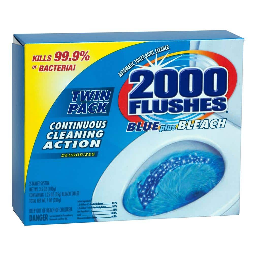 2000 Flushes 2.50 oz. Blue Plus Bleach Toilet Bowl Cleaner (2-Pack