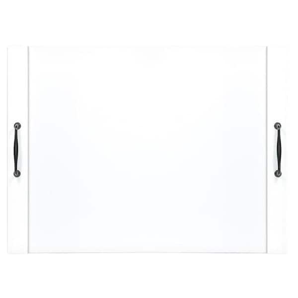 29.5 in. x 22 in. Noodle Board Stove Cover with 2-Metal Handles for Electric Gas Stove Top, White Finish Bamboo Wood