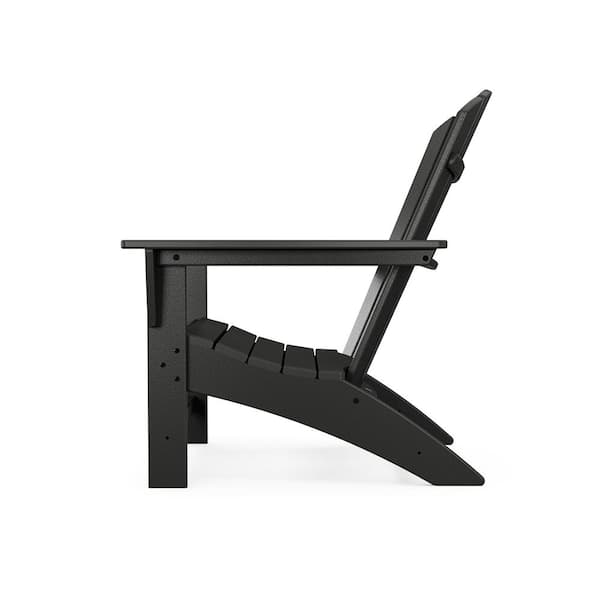 POLYWOOD Grant Park Traditional Curveback Black Plastic Outdoor