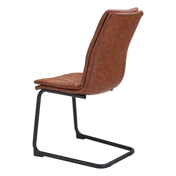 ZUO Sharon Vintage Brown Black Polyurethane Dining Side Chair Set